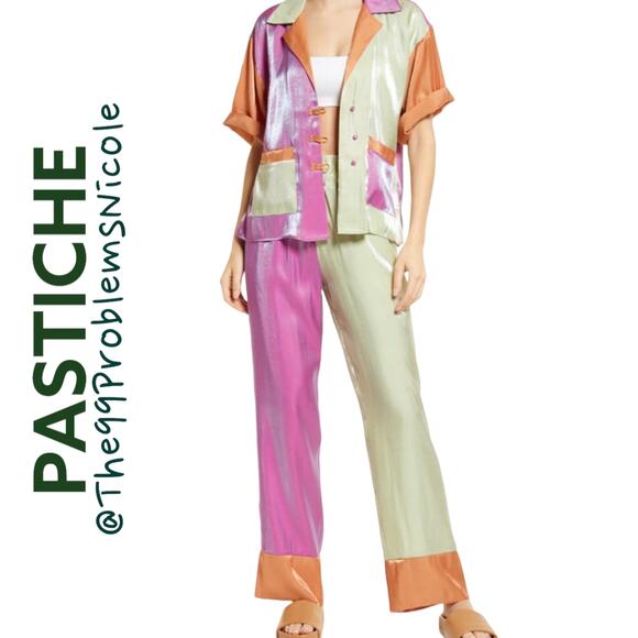 Pastiche Mahal Colorblock Straight Leg Pants - Picture 7 of 9